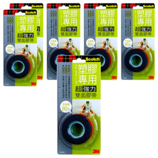 3M Scotch 超強力VHB雙面膠帶 塑膠專用 V1802, 戶外環境適用 材質強韌可承重, 6個