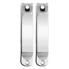 不鏽鋼防飛濺指甲剪 Set 2件 指甲屑收納, 1組, 珍珠銀