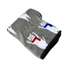 寵物日系卡通毛毯 100 x 75cm 灰色舉手貓 柔軟親膚, 1條