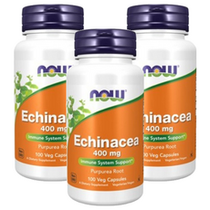 now 健而婷 紫錐花加強配方 400mg Immune System Support 素食膠囊, 100顆, 3罐