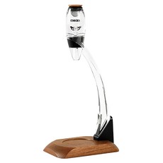 BOXY 紅酒醒酒器, 醒酒器(4cm x 1.8 x 14.5cm) + 壓克力支架及木頭底座(32cm) + 木頭底座(13.5 x 18.7cm), 1組