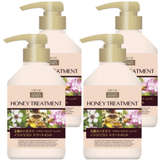 KUMANO 熊野油脂 蜂蜜修護潤髮乳 3種蜂蜜精華 5種保濕配方, 450ml, 4瓶