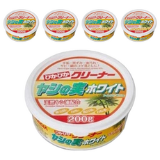 AIMEDIA 艾美迪雅 亮晶晶椰果清潔劑, 含自然椰子油成份 輕鬆去除頑固油污 有效清潔廚具, 白, 200g, 5罐