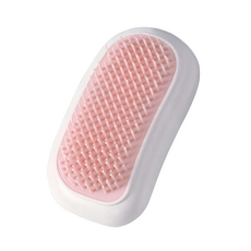 電動頭皮按摩梳 經絡按摩梳 一鍵開關 輕鬆按摩 無線易攜帶 震動按摩, 白粉色