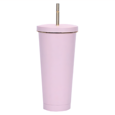 網美不鏽鋼吸管杯 750ml 304不鏽鋼, 淺粉, 1個