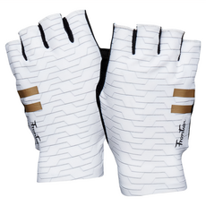 Frontier Trends Mitts 型格半指手套, XL, 白色 + 金色, 1雙