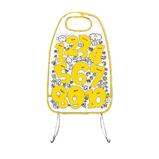 Bebehome 日本汽車防水椅背防踢墊, PVC材質, 尺寸45*55公分, 黃色數字, 1個