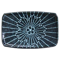 佐和陶瓷 天目十草櫻燒物皿 日本製, 18.5 x 12.5 x 2.5cm, 黑色, 1個