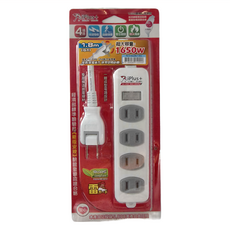 iPlus 保護傘 1切4座延長線 2孔 PU-2146 6尺 1.8m, 白色, 1組