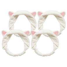 ETUDE 貓耳造型洗臉髮帶, 白色貓咪款, 1個