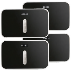 ecoco 意可可 簡約防水免打孔無痕壁掛式衛生紙架, 黑色, 4個