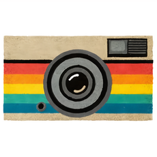 fisura. 椰子纖維造型門墊, Brown, 復古相機