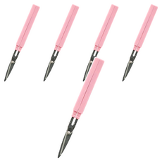 STICKYLE 塗氟不沾黏攜帶型開箱拆信剪刀 2way設計 細長握柄設計 筆型設計 單手操作, 粉紅色, 5支