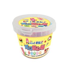 幼福文化 忍者兔 安全小麥黏土 12色可口點心桶組, 24袋黏土 + 7個創意工具配件, 12色可口點心桶, 656g, 1組