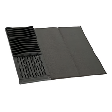 VERSA 吸水墊 + 碗盤瀝水架 40 x 16 x 4 cm, 灰色, 1組