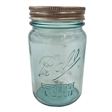 Ball 梅森 窄口珍藏水藍色玻璃罐 16oz (473ml) Set 4入, 1組