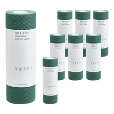 Saengong 生活工作所 捲筒型拋棄式洗碗布 - 深綠色, 60張, 8捲