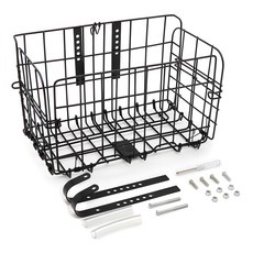 ACEPEED 高度可調式折疊自行車籃, 黑色, 1個