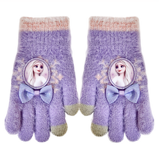 Disney 迪士尼 冰雪奇緣愛紗女童毛絨加厚保暖觸控手套