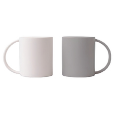 BOWLBOWL Home party 大容量馬克杯套裝 600毫升 陶瓷杯, 白色 + 灰色, 1組