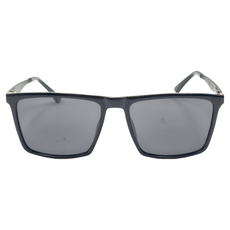 ALEGANT 潮流時尚TR90彈簧鏡腳寶麗來偏光墨鏡 UV400方框太陽眼鏡, 膠捲黑, 142mm