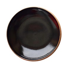 7水皿 日本製 19.5 x 4.5cm 480ml, 天目黃邊, 1個