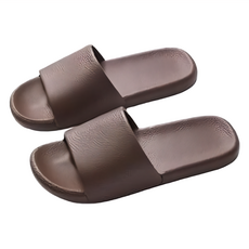質感皮紋拖鞋 Set 2雙, 優選防滑EVA材質, 40~41, 深棕色