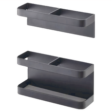 山崎 磁吸分離式傘架，ABS樹脂，可收納長傘4根、折疊傘4根, 上支架:18.8 × 5 × 5cm，下支架:18.8 × 5 × 8cm, 黑色, 1個