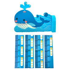 3D立體磁吸身高貼 PVC材質 黏貼式身高壁貼, 小鯨魚, 1個, 180 x 13.8cm