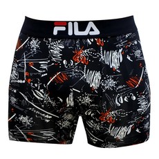 FILA 斐樂 男生印花涼感抗菌平口褲, L, 黑色