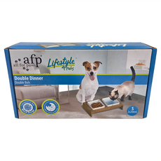 all for paws 寵物居家系列 架高雙口陶瓷碗 S, 1個