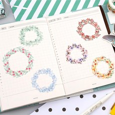 KAMIO 紙膠帶 模切 星星 95222,明星花環,6個