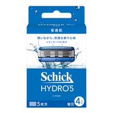 Schick 舒適牌 HYDRO5 水次元5刮鬍刀頭, 5刀片 4入 保濕凝膠 經典清爽款, 1盒