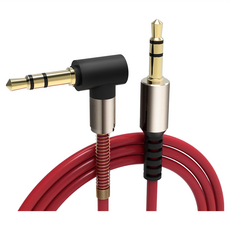 KTnet 廣鐸 L型彈簧音源線3極插 100cm 3.5接頭 音源延長線, KTYEG50-1MR, 紅色, 1個