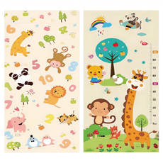 XPE寶寶爬行墊 高密度XPE+PE膜 適用年齡0-14歲 展開196 x 176cm 未展開 + 包裝92 x 42 x 12cm, 數字動物 + 快樂小鹿