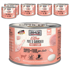 MAC's 馬克 無穀主食貓罐 保健視力及心臟 無添加防腐劑 不含穀物、大豆, 火雞肉 + 兔肉, 200g, 6罐