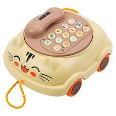 源創世紀 幼兒早教多功能電話 中英切換/電話聲/趣味音效/益智啟蒙 9279, 1台, 咖啡色