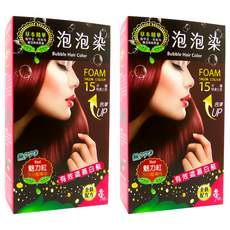 Moon17 夢17 草本泡泡染髮乳 魅力紅 遮蓋白髮專用, 2盒