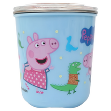 佩佩豬 可愛不鏽鋼水杯 附蓋子, 藍色, 330ml, 1個