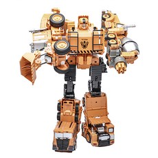 孩子國 五合一合金工程車變形金鋼 戰甲機器人, 1組, 黃色