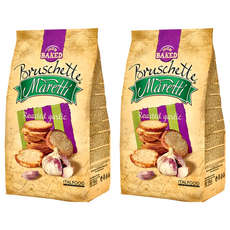 Maretti 法式麵包脆片 烤大蒜 歐洲原產 烘烤而成 零反式脂肪 零膽固醇, 70g, 2包