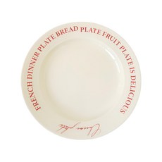 蕉蕉購物 ins韓系字母奶油風6吋陶瓷盤, 米白色, 1個, 單件