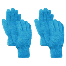 AHOYE 細纖維可水洗抹布清潔手套 可重複使用 居家清潔好幫手, 2雙, 藍色