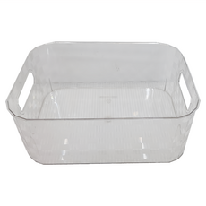 POLYWELL 寶利威爾 格紋收納盒 25 x 18 x 10cm 230g, 透明, 1個