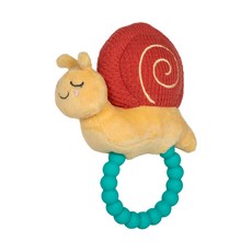 Mary Meyer 蜜兒 柔軟手搖鈴 吉比小蝸牛 柔軟材質 適合0歲以上寶寶, 吉比小蝸牛 黃色 + 紅色 + 藍綠色, 1個