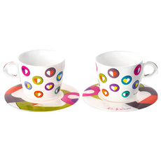 omADA 壓克力耐熱塑膠對杯組 早餐杯 15*15*H8.8CM 23CL, 心型圖案 白色, 1組