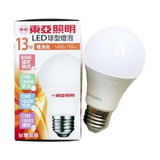 TOA 東亞照明 全電壓LED球泡燈 台灣製 13W E27 3000K, 暖白光, 1個