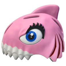 crazySAFETY 瘋狂安全帽 3D造型 自行車用防護頭盔 適用未滿6歲幼兒, 12 x 16 x 10 cm, 粉鯊魚, 1個