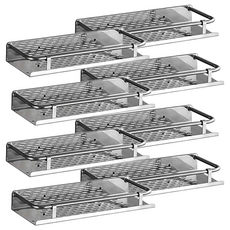 新錸家居 廚房浴室不鏽鋼置物收納架 免打孔加大長30cm款, 銀色, 8個