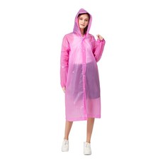 EVA 加厚輕便雨衣，成人款，袖口加鬆緊繩, 粉色, 1件